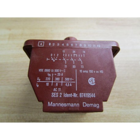 Mannesmann Demag 87419544 Contact WTrip Button - Used