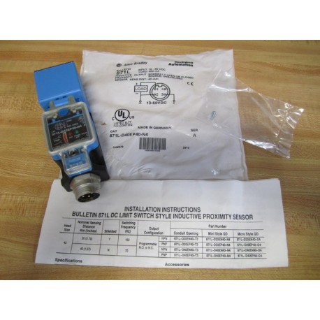 Allen Bradley 871L-D40EP40-N4 Sensor 871LD40EP40N4