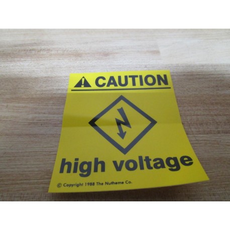 Nutheme Company LZC2054 Caution High Voltage Label (Pack of 8) - New No Box