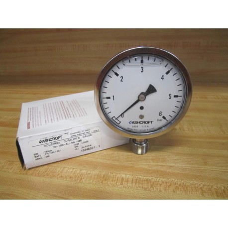 Ashcroft 10-1008-SL-04L-6BR Industrial Duralife Gauge 101008SL04L6BR