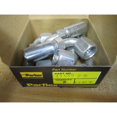 Parker 13955-8-6 Female Swivel Elbow Pipe 1395586 (Pack of 6)