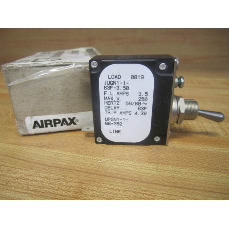 Airpax UPGN1-1-66-352 Toggle Type Circuit Breaker UPGN1166352