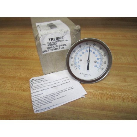 Trerice BB320203PLW Bi-Metal Thermometer