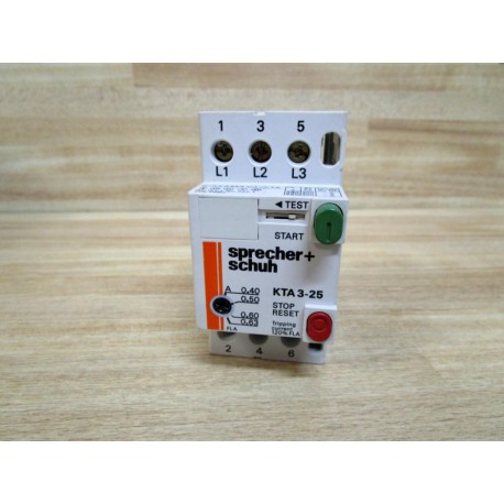 Sprecher+Schuh KTA 3-25 Circuit Breaker KTA325 0.40-0.63A - Used