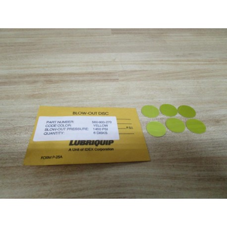 Lubriquip 560-900-270 Blow Out Pressure Disk 560900270 (Pack of 6)