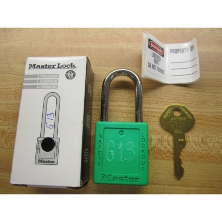 Master Lock 410GRN Safety Lockout Padlock & Key 5 Alt. Key 'S