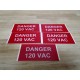 Hazard Danger SignSticker 120 VAC (Pack of 5)