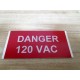 Hazard Danger SignSticker 120 VAC (Pack of 5)