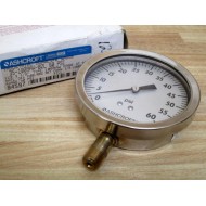 Ashcroft 35 1009 AW 02L Pressure Gauge 351009AW02L Range:0-60 PSI