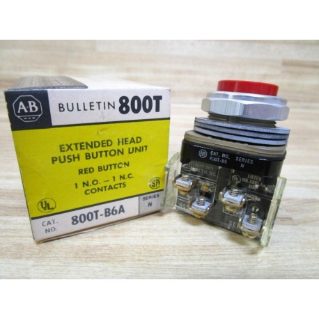 Allen Bradley 800T-B6A Push Button 800TB6A Red Ser N