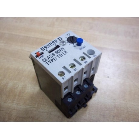 Square D 9065-TD1.8 9065TD18 Overload Relay - Used
