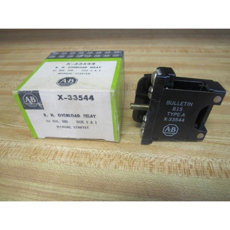 Allen Bradley X-33544 R.H.Overload Relay X33544