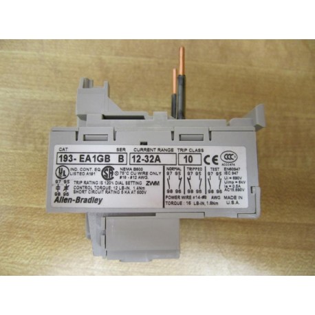 Allen Bradley 193-EA1GB Overload Relay 193EA1GB - New No Box