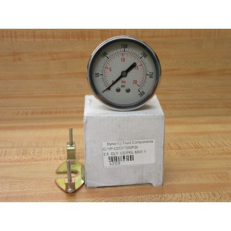 Dynamic Fluid CF1P-020B Gauge CF1P020B 0-300PSI