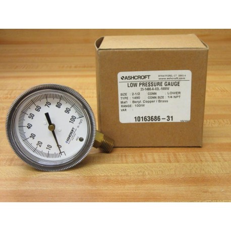 Ashcroft 25-1490-A-02L-100IW Gauge 251490A02L100IW