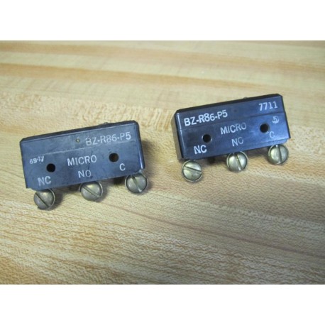 Micro Switch BZ-R86-P5 Honeywell Limit Switch BZR86P5 (Pack of 2) - Used
