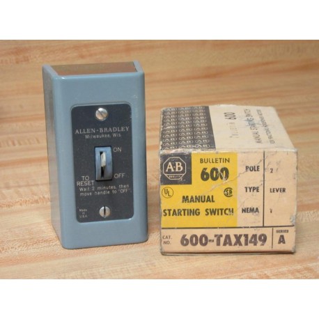 Allen Bradley 600-TAX149 Manual Starting Switch 600TAX149