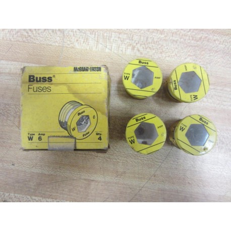 Bussmann W6 Buss Fuse Old Stock (Pack of 4)