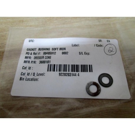 Dresser Consolidated 3600101 Gasket Bushing 3600101 (Pack of 2)