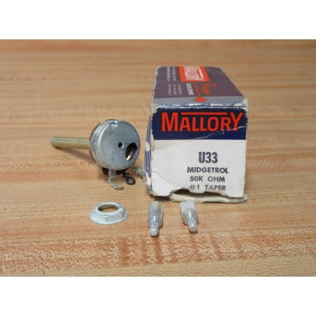 Mallory U33 Potentiometers 50K Ohm 1 Taper