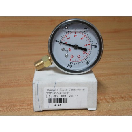 Dynamic Fluid CF1P-015A Gauge CF1P015A 0-200