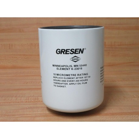 Gresen K-23018 Hydraulic Filter K23018 Missing Gasket - New No Box