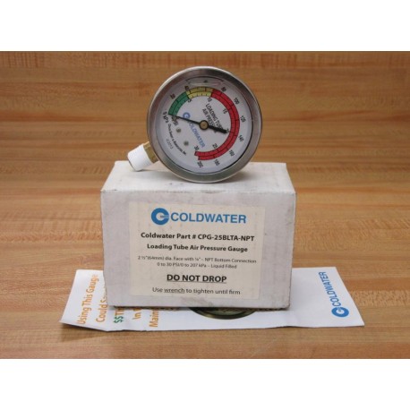 Coldwater CPG-25BLTA-NPT Gauge CPG25BLTANPT 0-30 0-200