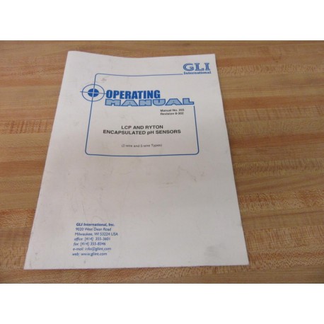 GLI International 255 Operating Manual Rev 8-302 - Used