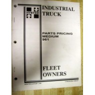 Hyster 961 Parts Pricing Manual Hy-961 - Used