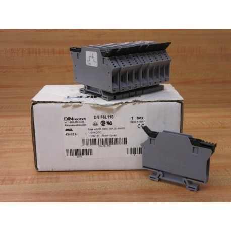 DINnectors DN-F6L110 Fuse Terminal Block DNF6L110 (Pack of 10)