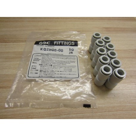 SMC KQ2H08-00 Straight Union Fitting KQ2H0800 (Pack of 10)