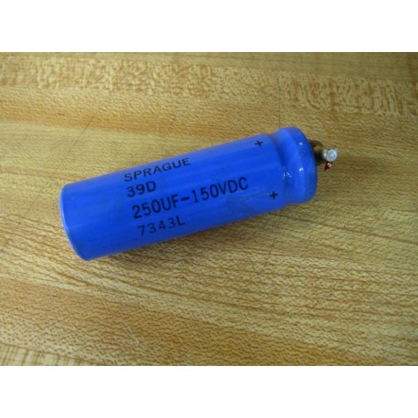 Sprague 7343L Capacitor 39D 250 uF 150 V DC - Used