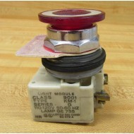 Square D Schneider 9001-KR9P1R Red Button 9001KR9P1R WLegend Plate - Used