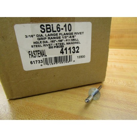 Fastenal SBL6-10 Flange Rivets SBL610 (Pack of 500)