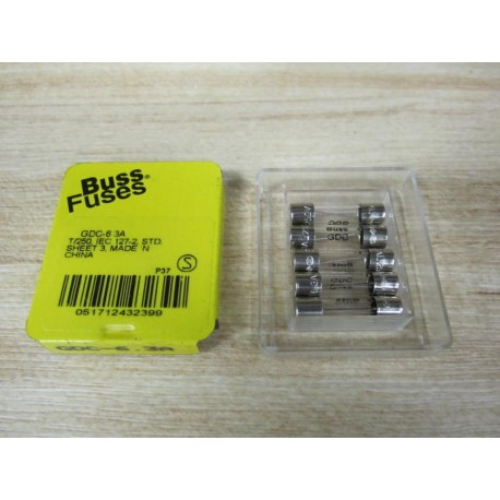 Bussmann GDC-6.3 Miniature Glass Tube Fuse GDC6.3 (Pack of 5)