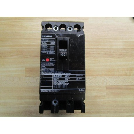 Siemens HED43M060 Breaker Missing Hardware - Used