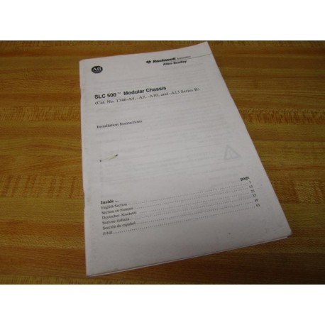 Allen Bradley 40072-042-01 SLC 500 Installation Instructions 40072-042-01 (A) - Used