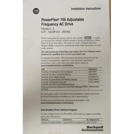 Allen Bradley 52974 Manual - Used