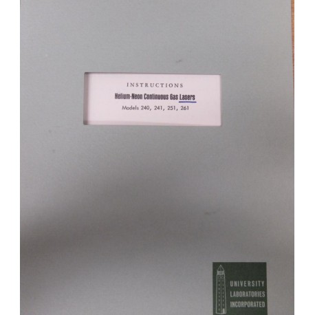 University Laboratories 559 Manual - Used