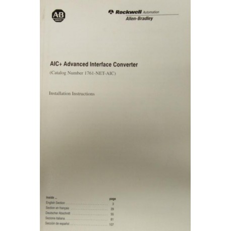 Allen Bradley 40072-029-01(A) Manual 4007202901A - Used
