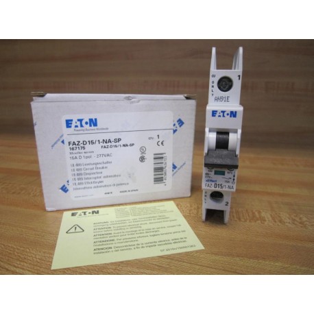 Eaton FAZ-D151-NA-SP Cutler Hammer 15A Breaker FAZ-D151-NA