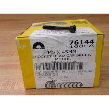 Holo-Krome 76144 Socket Head Cap Screw M5 X 45MM (Pack of 97)
