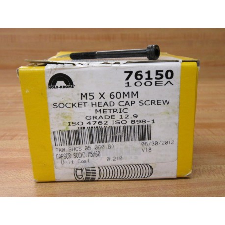 Holo-Krome 76150 Socket Head Cap Screw (Pack of 100)