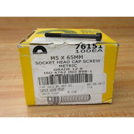 Holo-Krome 76151 Socket Head Cap Screw M5 X 65MM (Pack of 99) - New No Box