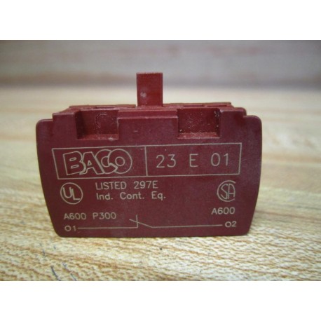 Baco 23-E01 Contact Block 23E01 Red - New No Box