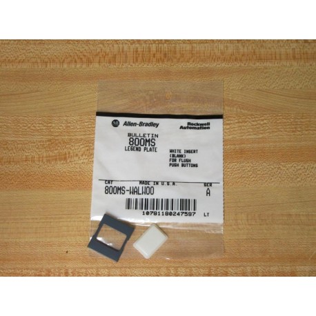 Allen Bradley 800MS-WALW00 Legend Plate 800MSWALW00