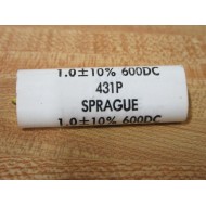Sprague 431P Capacitor 1.0 ± 10% 600DC - New No Box