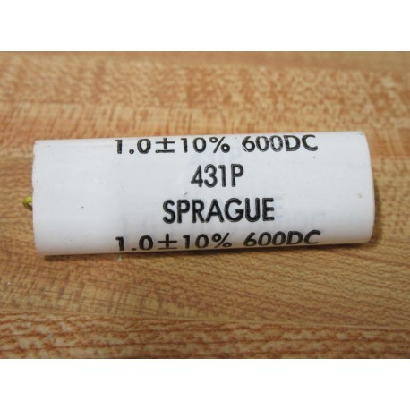 Sprague 431P Capacitor 1.0 ± 10% 600DC - New No Box
