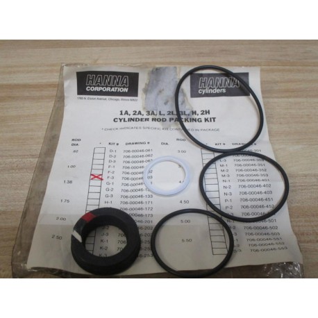 Hanna F-3 Cylinder Rod Packing Kit