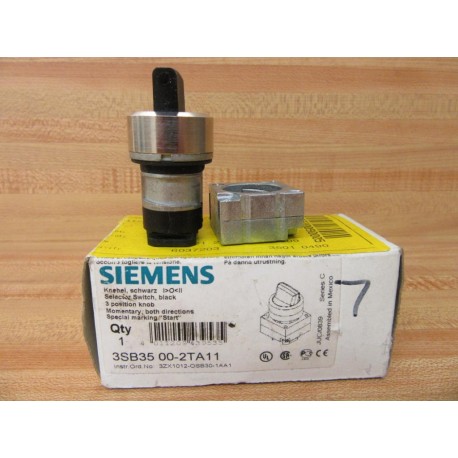 Siemens 3SB35 00-2TA11 Selector Switch 3SB35002TA11